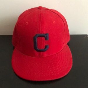 Red Cleveland Indians Fitted Hat